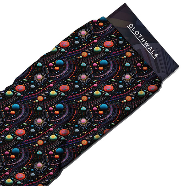 Premium Space Candy Grooves Soft Crepe Printed Fabric