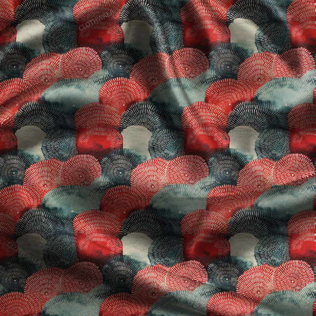 Bestseller Coral pixel Fans uSoft Satin Printed Fabric