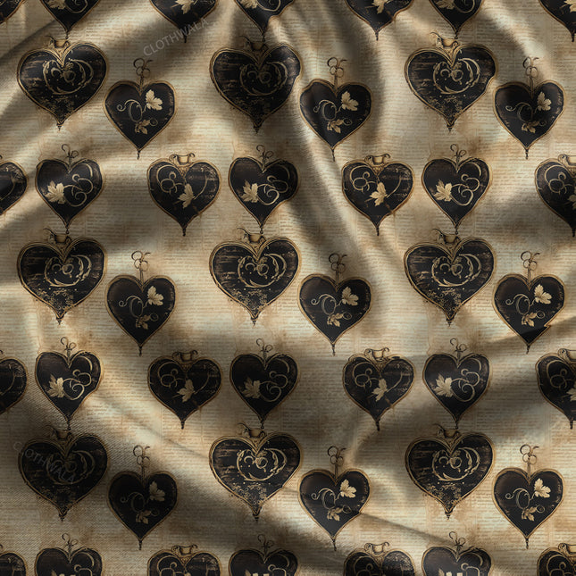 Trendy Love Whimsical Notes uSoft Satin Printed Fabric