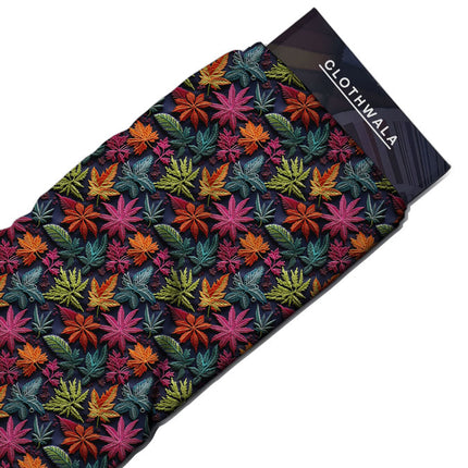 Exclusive Psychedelic Nature-Inspired. Enchanted Forest Flare Soft Crepe Printed Fabric