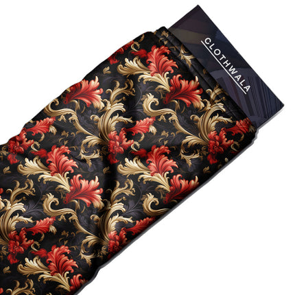 Luxury Floral Royal Flourish uSoft Satin Printed Fabric