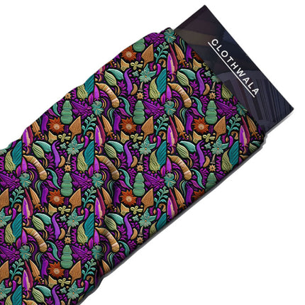 Limited Edition Mystic Botanical Garden Gala Soft Crepe Printed Fabric