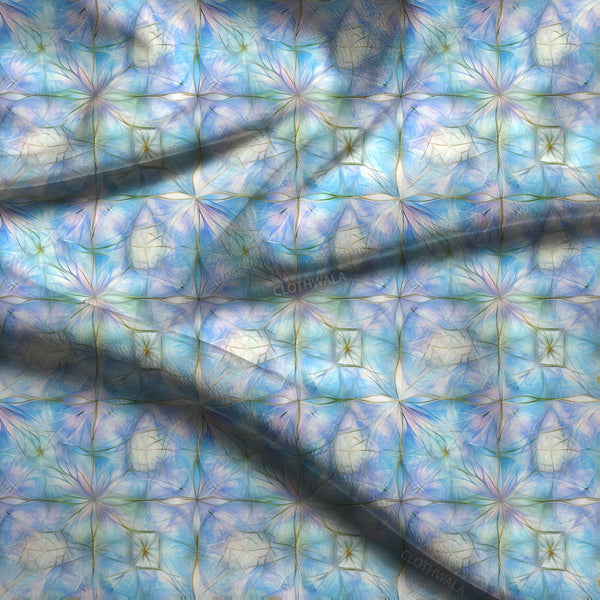 Luxury Crystal Geometric Prism Soft Crepe Printed Fabric