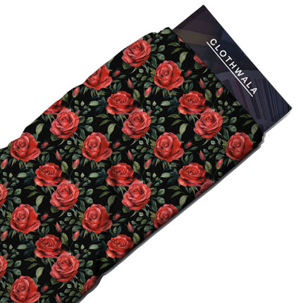 Premium Enchanted Floral Garden Soft Crepe Printed Fabric