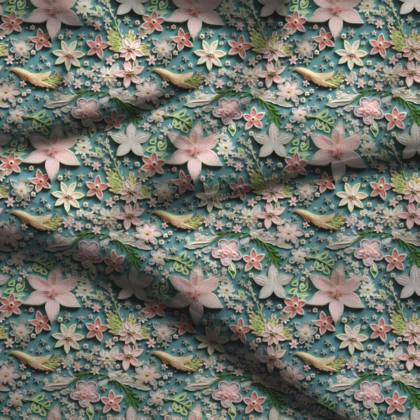Elite Springtime Floral Sonata Soft Crepe Printed Fabric