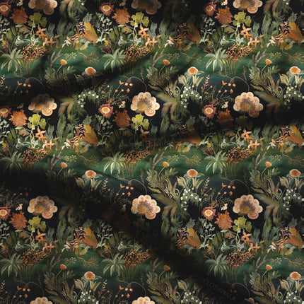 Exclusive Forest Floral Florals Soft Crepe Printed Fabric