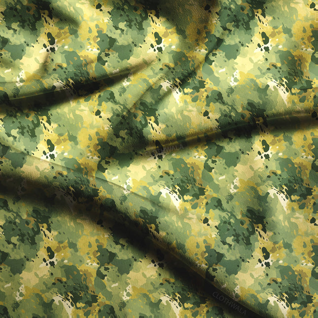 Premium Urban Modern Camouflage Jungle Soft Crepe Printed Fabric