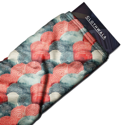 Bestseller Coral pixel Fans uSoft Satin Printed Fabric