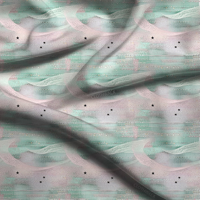 Elite Stardust Abstract Drift Soft Crepe Printed Fabric
