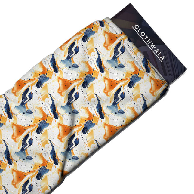 Hotpick Marbled Gold Rush Soft Crepe Printed Fabric