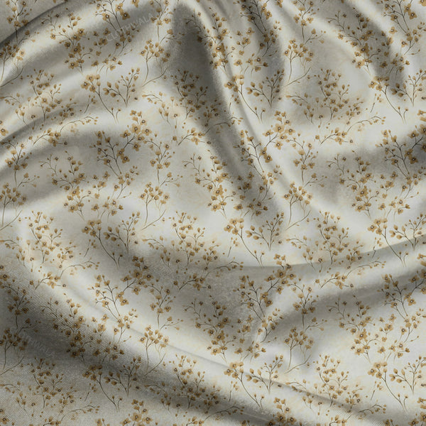 Premium Botanical Harvest Foliage uSoft Satin Printed Fabric
