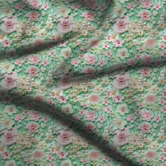 Elite Blossoming Textured Whisper Soft Crepe Printed Fabric