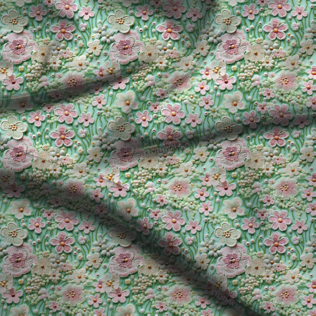 Elite Blossoming Textured Whisper Soft Crepe Printed Fabric