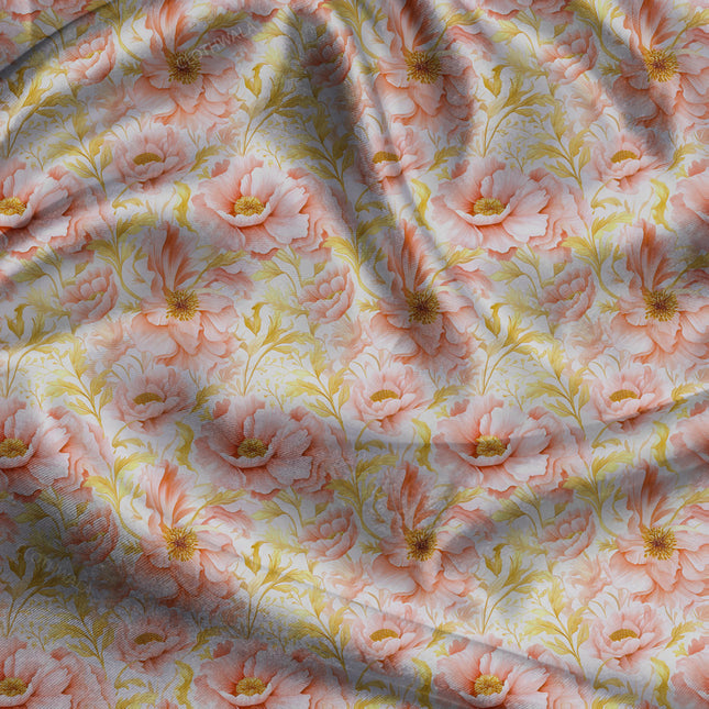 Hotpick Dawn Floral Parade uSoft Satin Printed Fabric