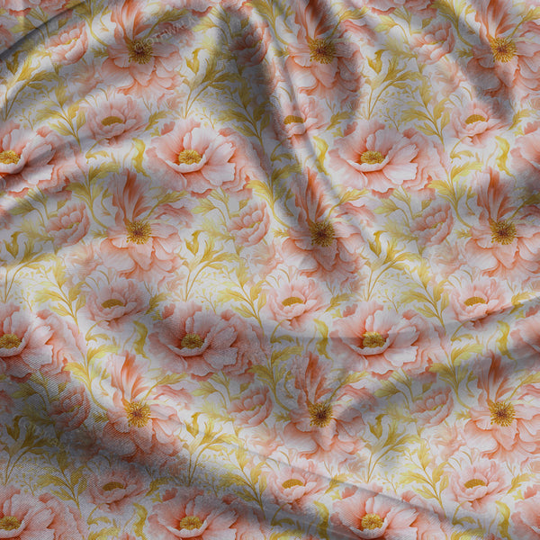 Hotpick Dawn Floral Parade uSoft Satin Printed Fabric