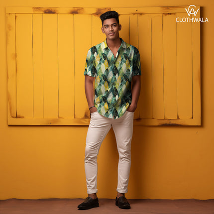 Premium Enchanted Nature-Inspired Forest Soft Crepe Printed Fabric