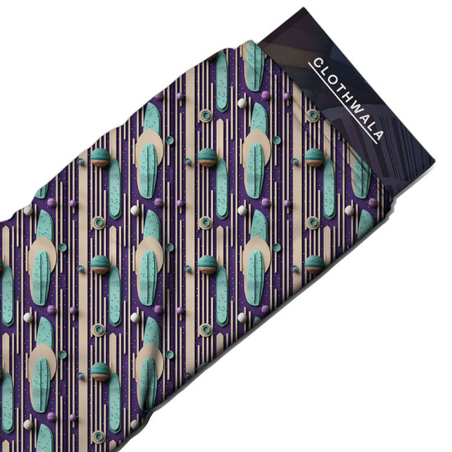 Limited Edition Geometric Retro Rhythmic Beats Soft Crepe Printed Fabric