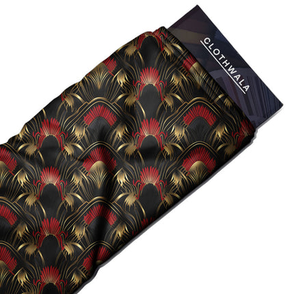 Hotpick Sunset Deco Gatsby Glamour uSoft Satin Printed Fabric