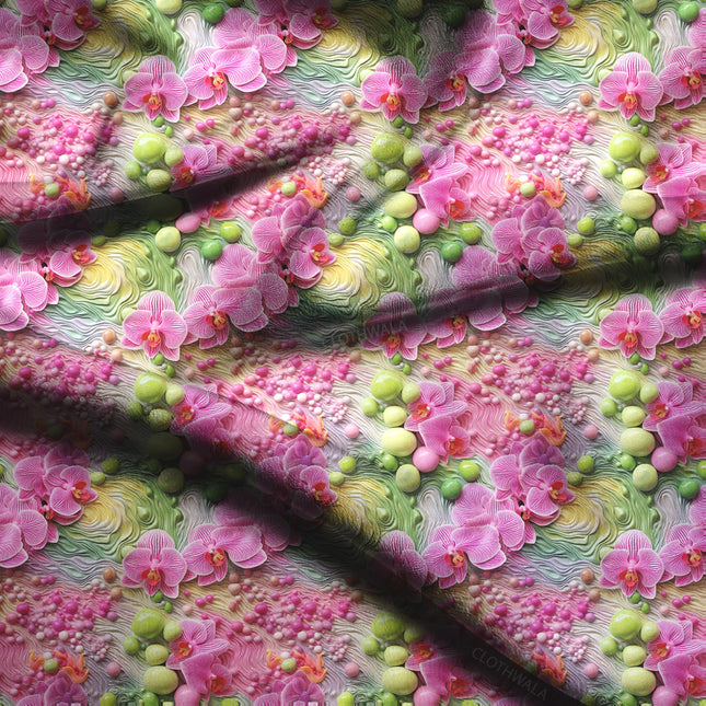 Hotpick Floral Blossom Whimsy Soft Crepe Printed Fabric