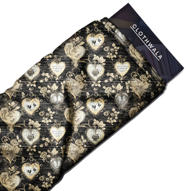 Bestseller Love Whimsical Script uSoft Satin Printed Fabric