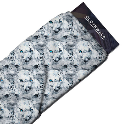 Exclusive Geometric Arctic Stare Soft Crepe Printed Fabric