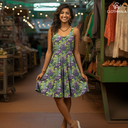 Innovative Nature-inspired Sea Anemone Swirls Soft Crepe Printed Fabric