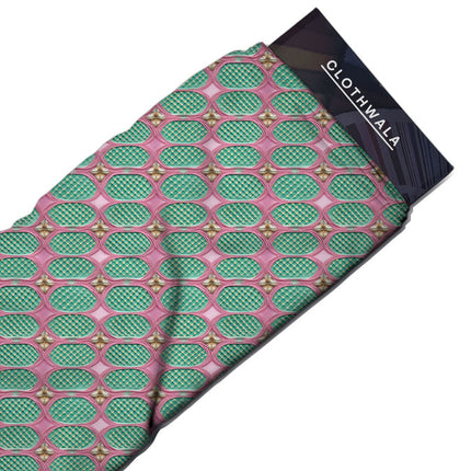 Trendy Vintage Retro Revival Teal Orbs Soft Crepe Printed Fabric
