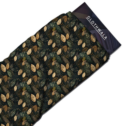 Trendy Midnight Enchanted Forest Fantasy Soft Crepe Printed Fabric
