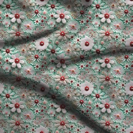Trendy Coral Floral Reef Soft Crepe Printed Fabric