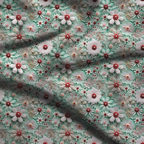 Trendy Coral Floral Reef Soft Crepe Printed Fabric
