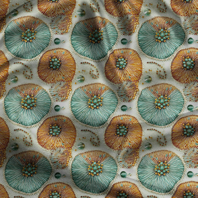 Limited Edition Coral Abstract Nature Reef Medley uSoft Satin Printed Fabric