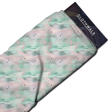 Elite Stardust Abstract Drift Soft Crepe Printed Fabric