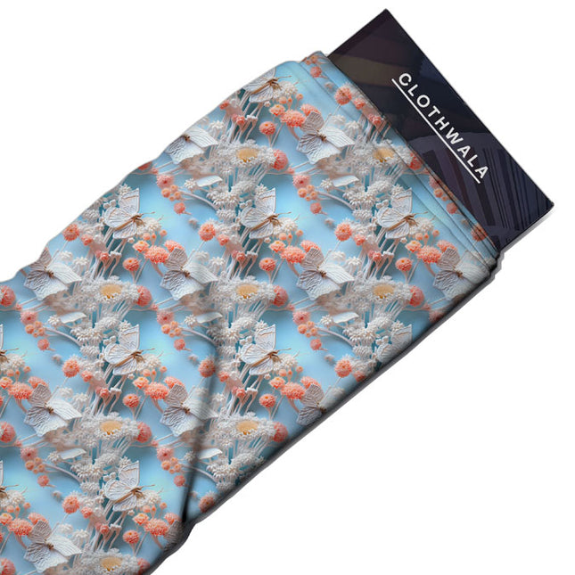 Luxury Oceanic Whimsy Coral Reef uSoft Satin Printed Fabric