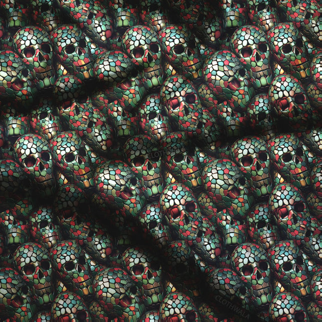 Elite Cryptic Gothic - Fantasy Carnival Soft Crepe Printed Fabric