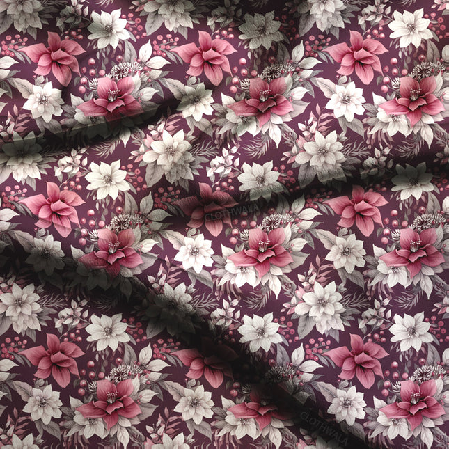 Latest Midnight Romantic Blossom Soft Crepe Printed Fabric