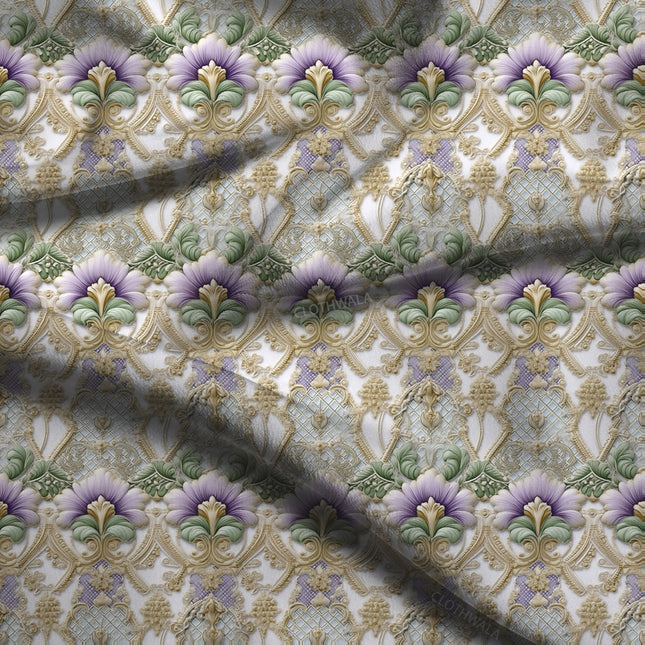 Must-Have Regal Baroque Elegance Fleur Symphony Soft Crepe Printed Fabric