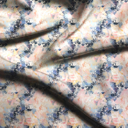 Latest Pastel Abstract Mosaic Soft Crepe Printed Fabric