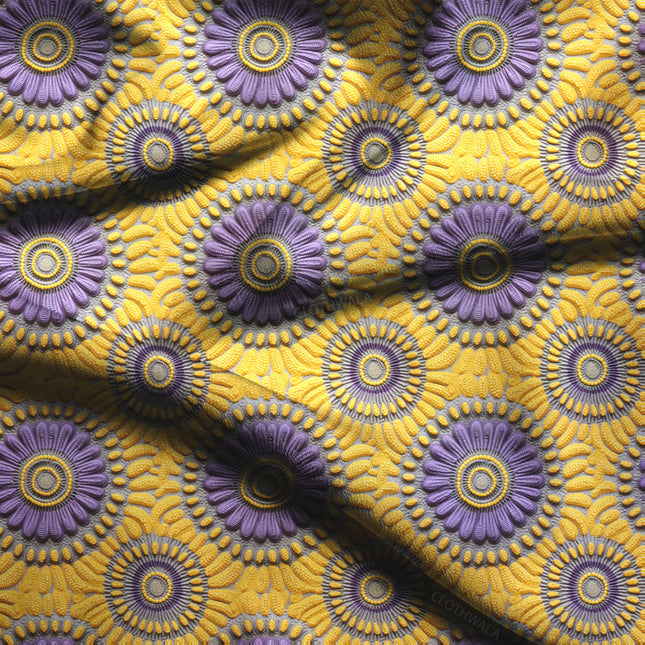 Latest Sunflower Botanical - Vibrant Summer Eclipses Soft Crepe Printed Fabric