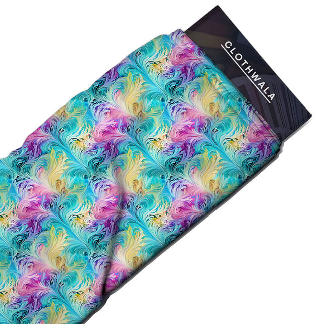 Must-Have Whimsical Abstract Whirls Swirl uSoft Satin Printed Fabric