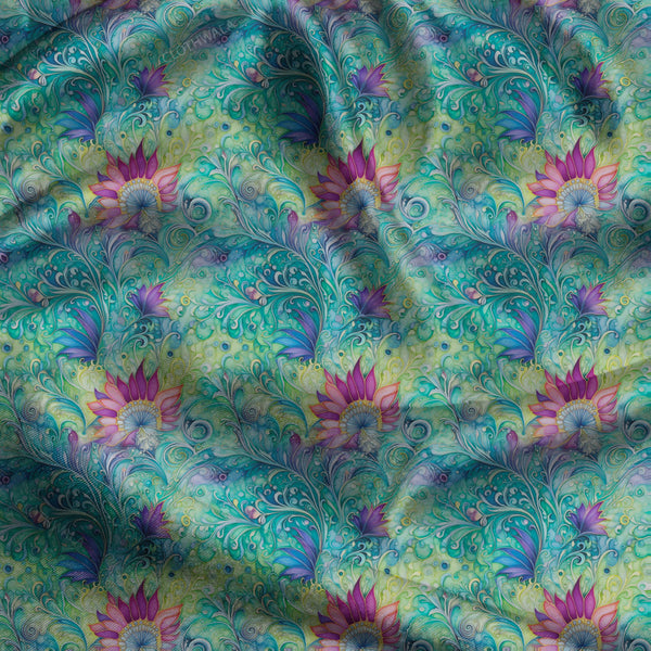 Limited Edition Enchanted Floral Botanica uSoft Satin Printed Fabric
