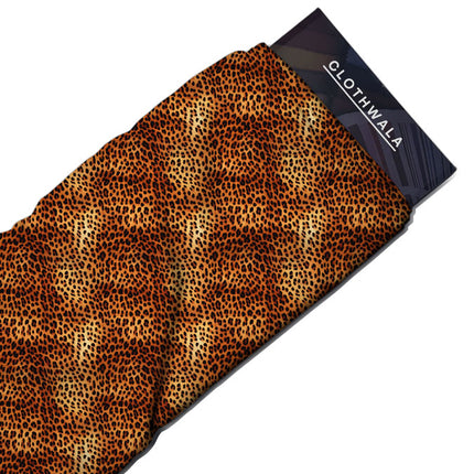 Premium Prowling Animal Print - Sophisticated Wild Prestige Soft Crepe Printed Fabric