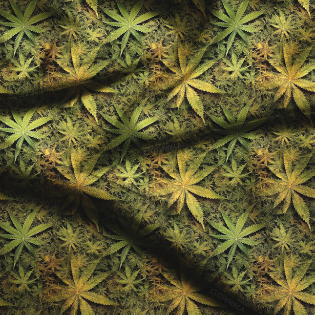 Hotpick Canopy Nature-Inspired. of Green Soft Crepe Printed Fabric