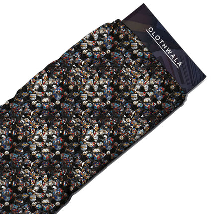 Trendy Geometric Abstract Mosaic Charm Soft Crepe Printed Fabric