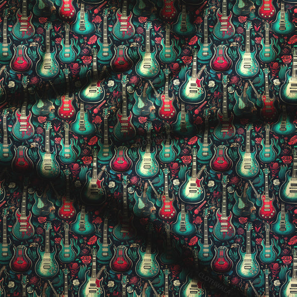 Bestseller Melodic Music-Themed Blooms Soft Crepe Printed Fabric