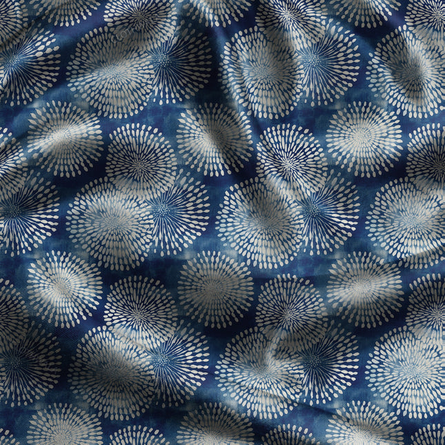 Trendy Oceanic Nautical Dandelion Drift uSoft Satin Printed Fabric