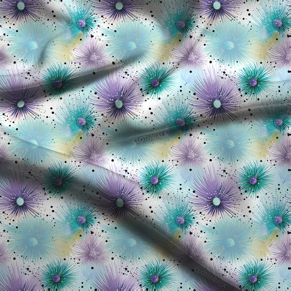 Bestseller Dandelion Whimsical Burst Soft Crepe Printed Fabric
