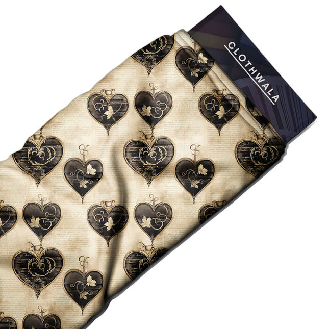 Trendy Love Whimsical Notes uSoft Satin Printed Fabric