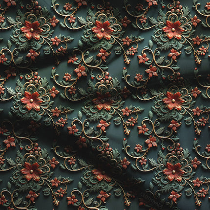 Bestseller Midnight Floral - Nocturnal Elegance Bloom Waltz Soft Crepe Printed Fabric