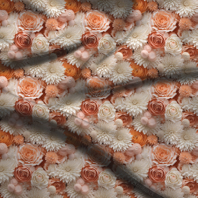 Must-Have Bouquet Floral of Grace Soft Crepe Printed Fabric