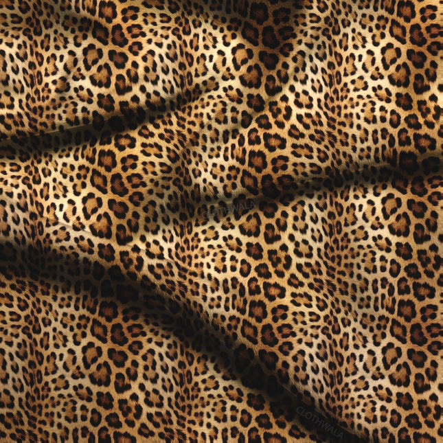 Limited Edition Animal Leopard Luxury Soft Crepe Printed Fabric